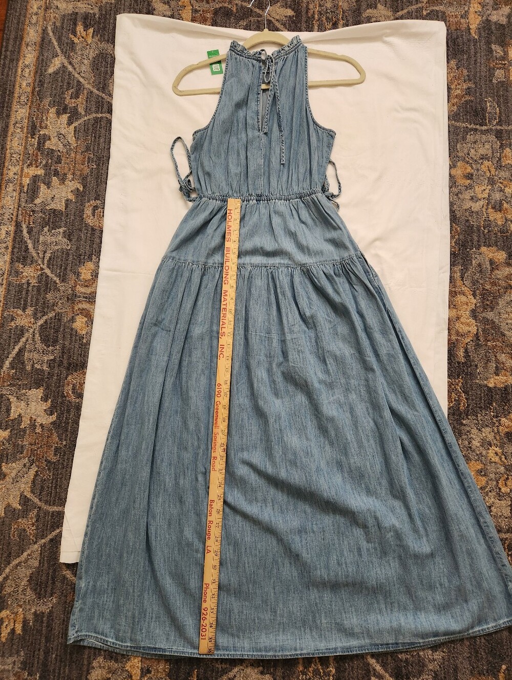 GAP 100% Cotton Whimsical Boho High Neck Denim Maxi Dress - Picture 9 of 10
